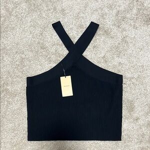 Chic Black Cross-Strap Top